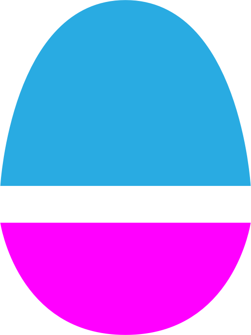 Magenta and blue egg.