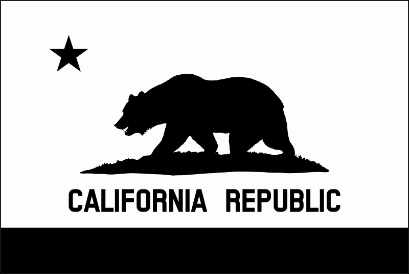 Flag of California (thin border, monochrome, solid)