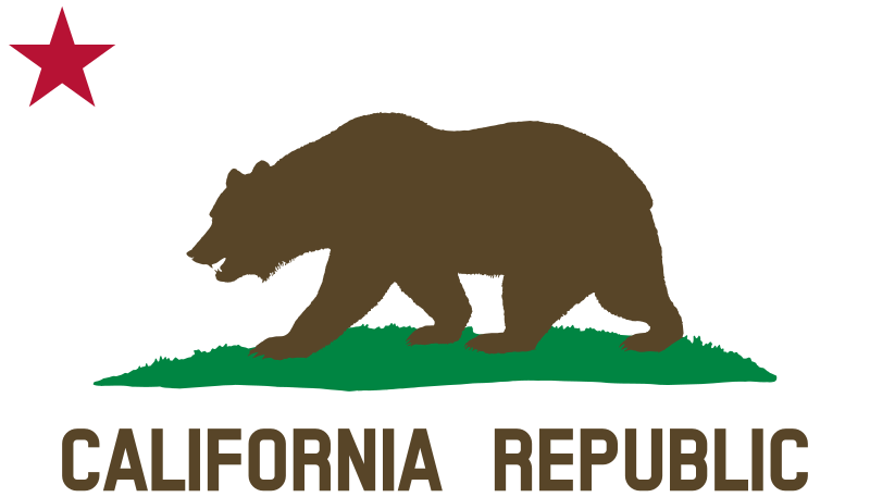 Flag of California (Bear, Star, Plot, Title, Solid)