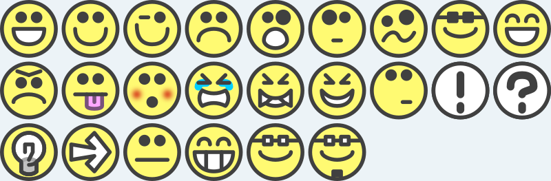 24 flat grin smilies emotion icons emoticons for example for forums