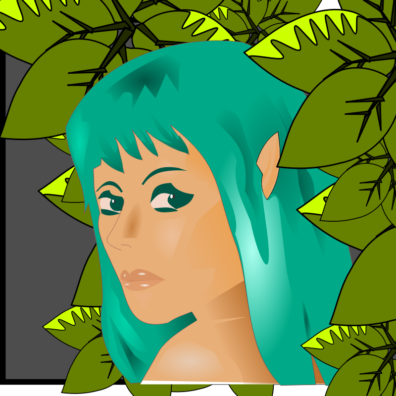 elf woman in leaves