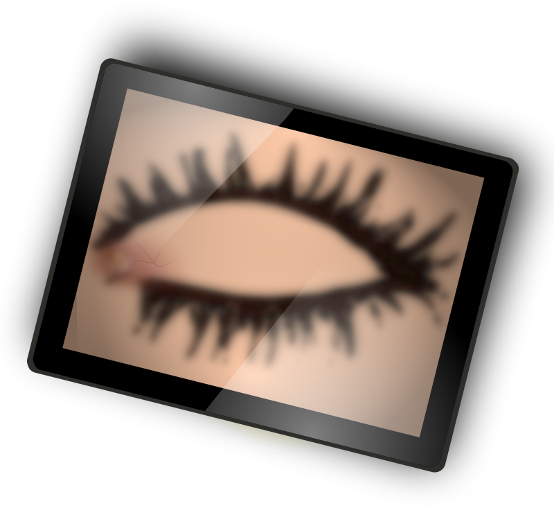 A Closed Eye on Tablet