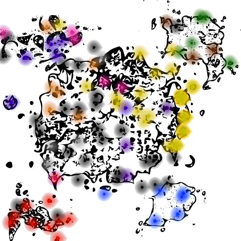 Abstract Composition of Color Splatters