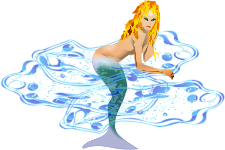 Mermaid in clear water