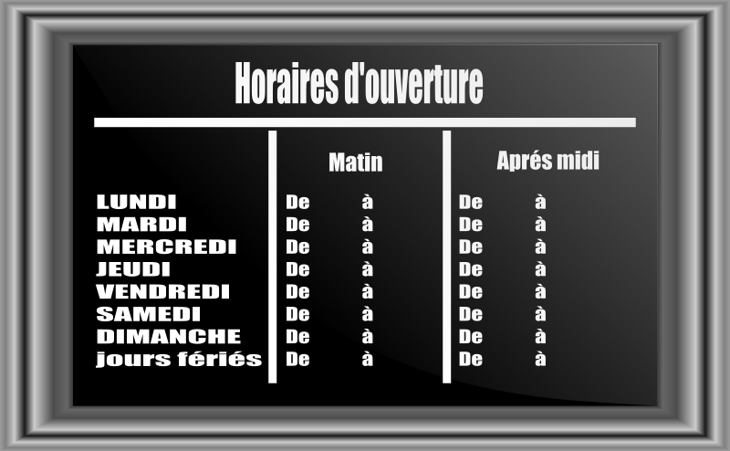 Pancarte horaires