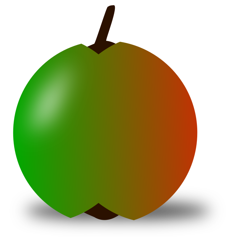 red and green apple