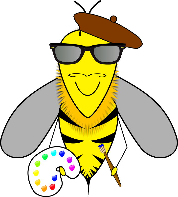 Hipster bee artist