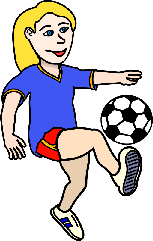  Soccer playing girl coloured 