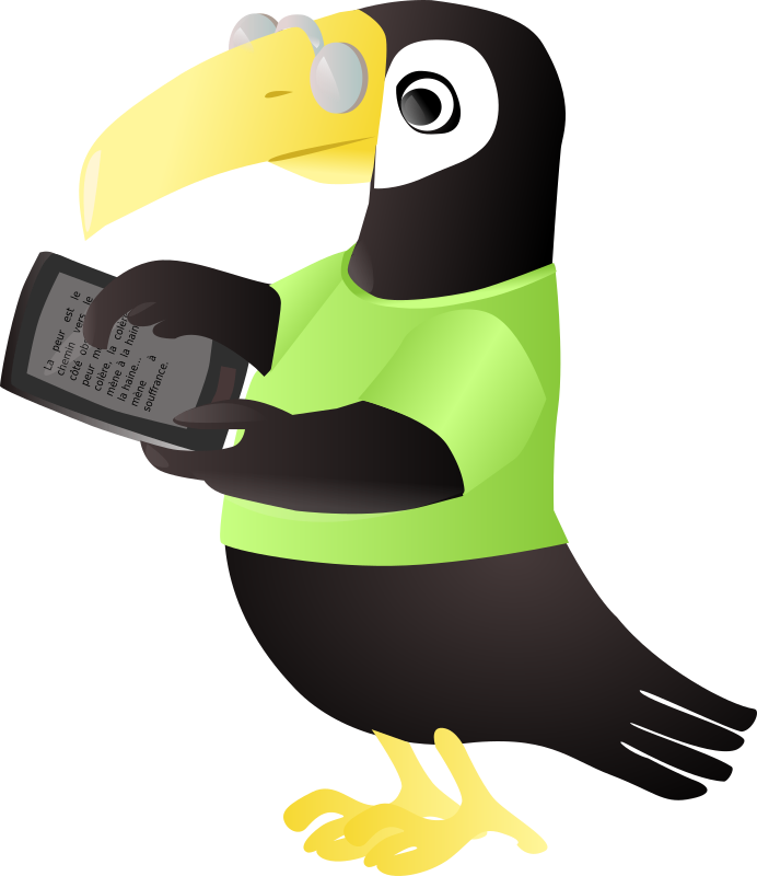 Toucan with tablet