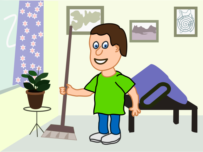 apartment cleaning cartoon