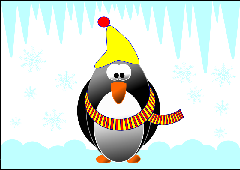 Pinguin in the winter