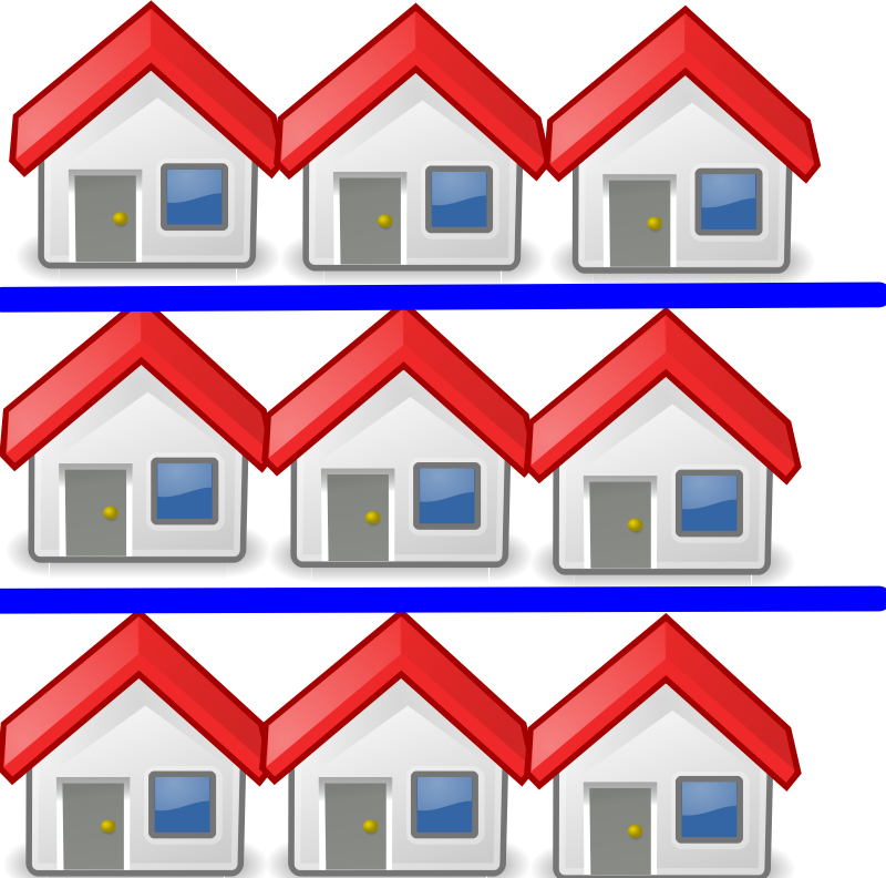 9 houses