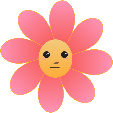 animated flower with face