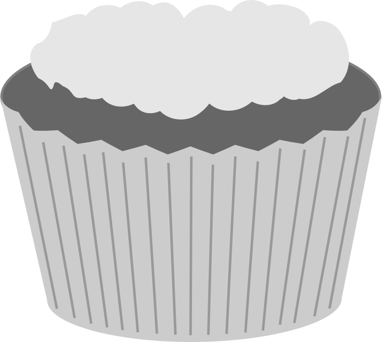 Grayscale cupcake