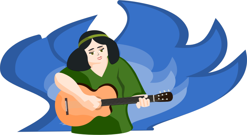 bard woman playing gitar