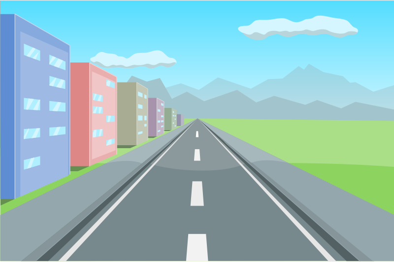 1 point perspective road