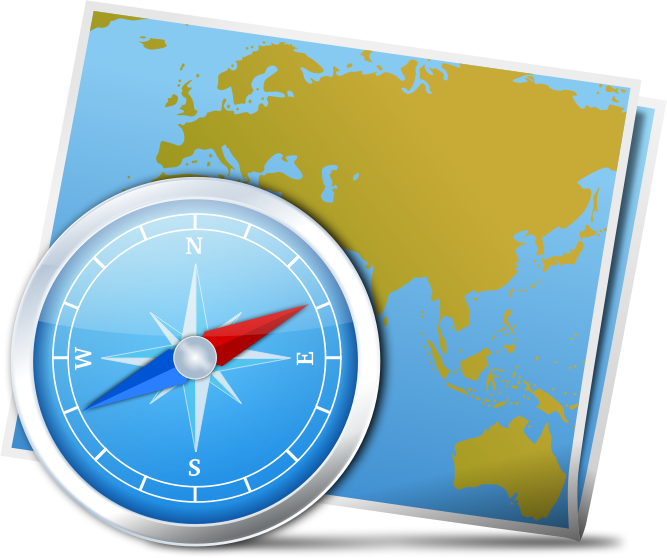 Map And Compass Openclipart