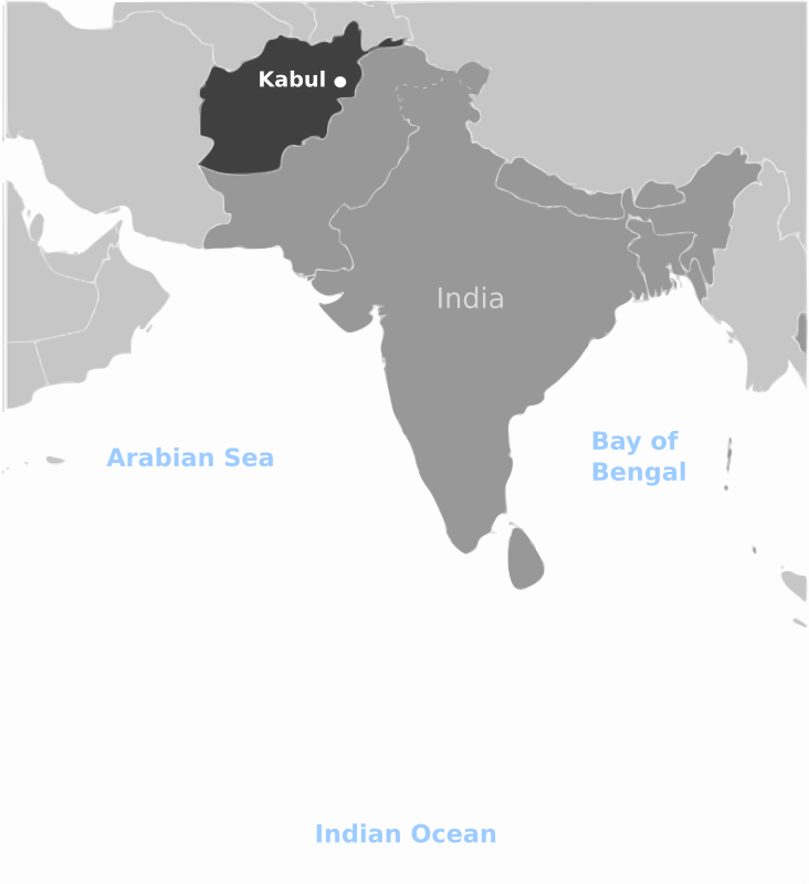 Afghanistan location labeled