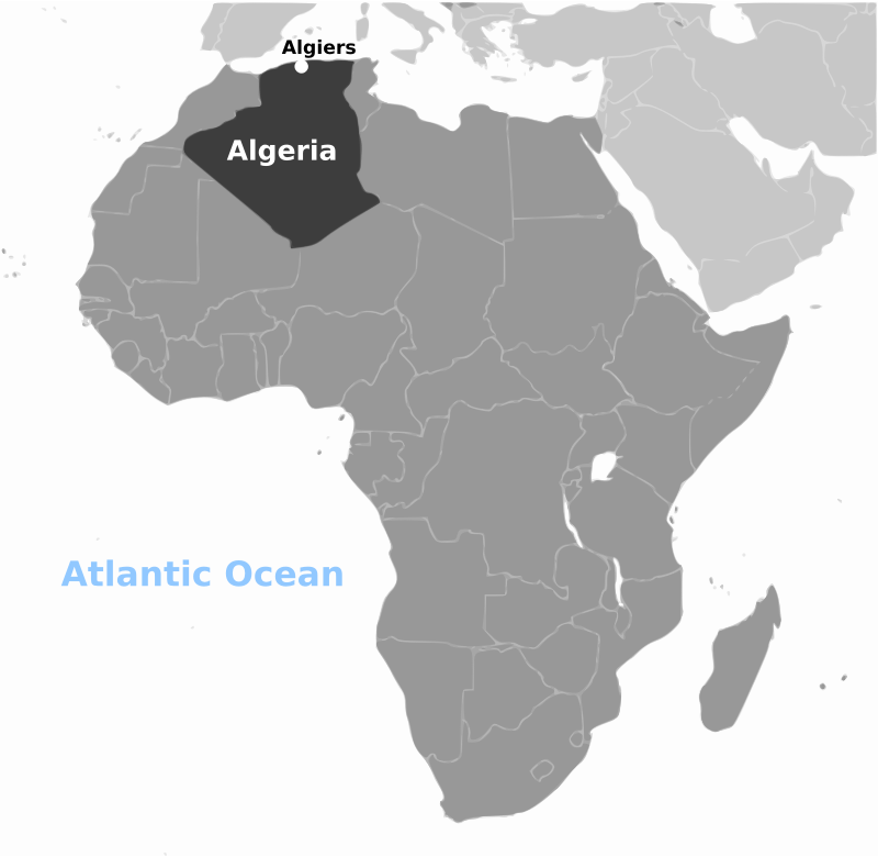 Algeria location labeled