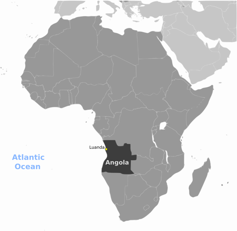 Angola location labeled