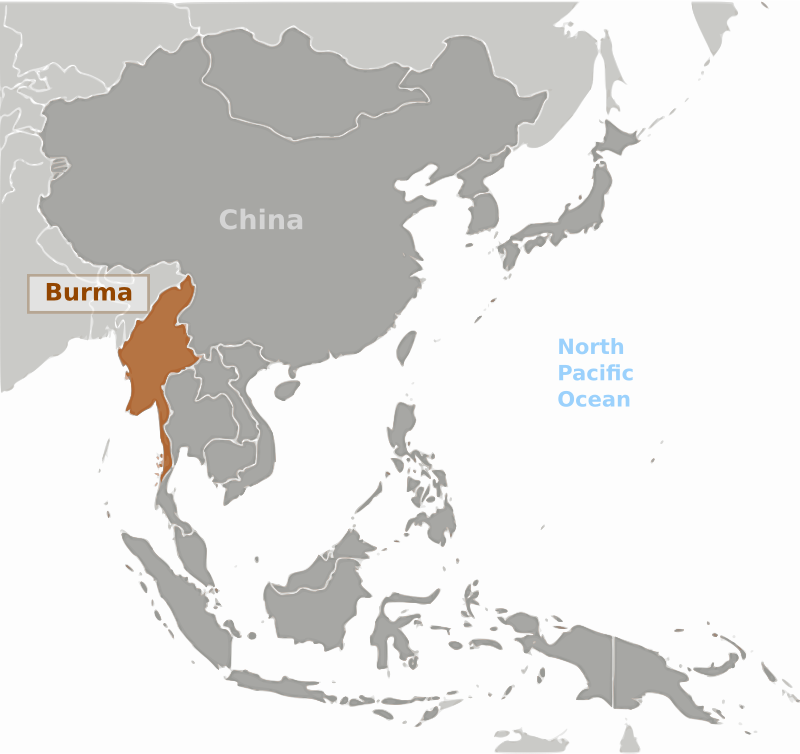 Burma location label