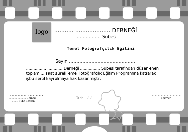Fotoğraf Kurs Belgesi