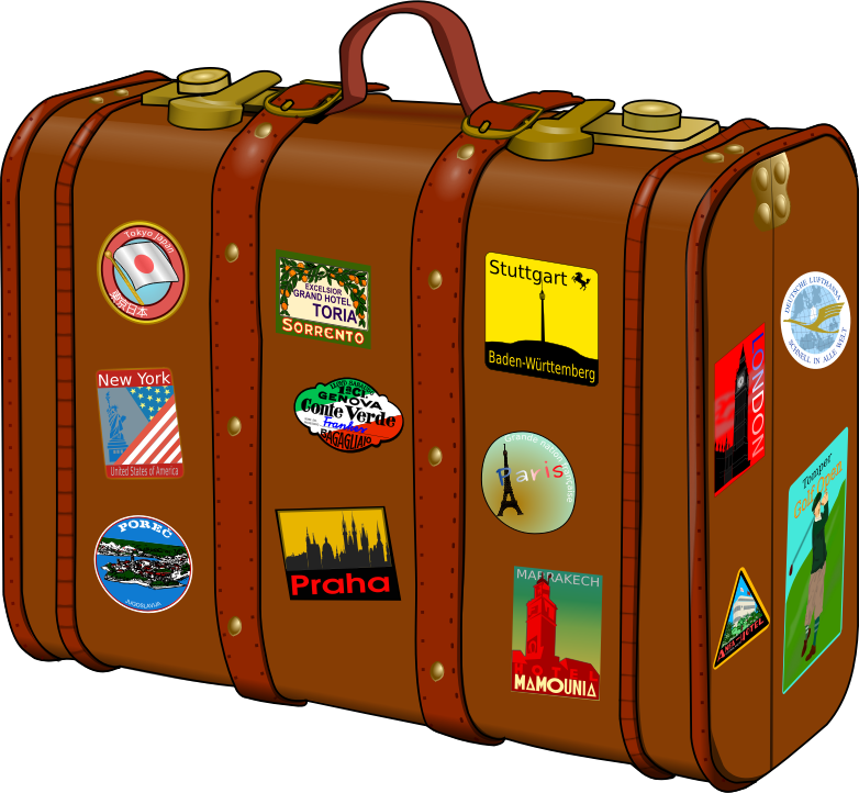 Suitcase with stickers