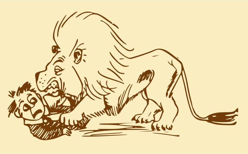 Hungry lion