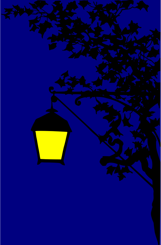 Vintage street lamp silhouette