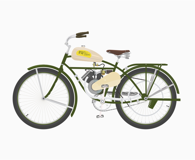 Vintage Bicycle With Motor