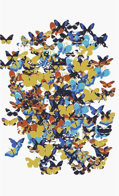 A swarm of butterflies