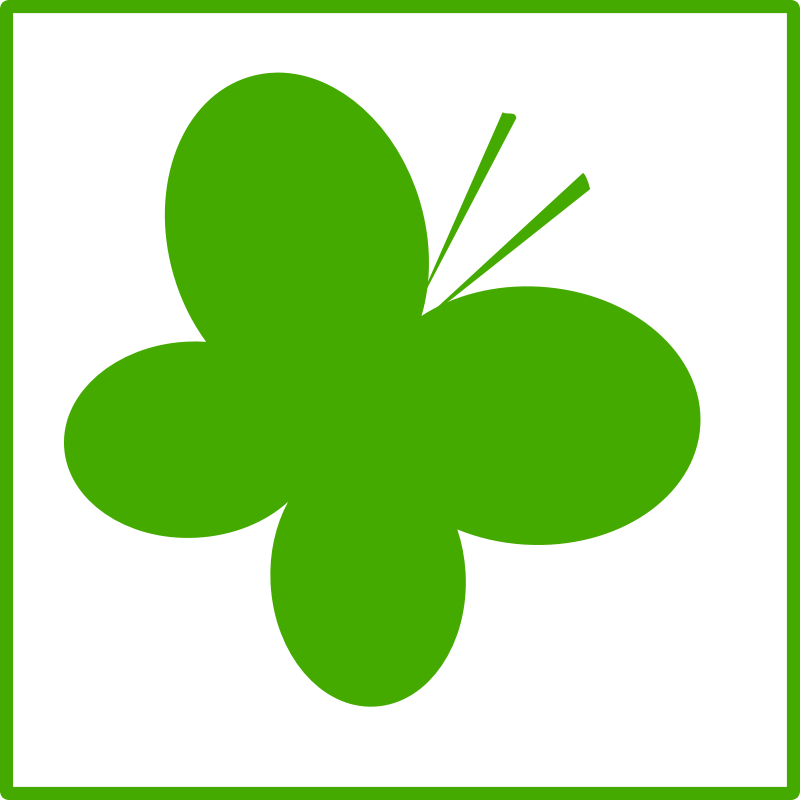 Eco green butterfly icon