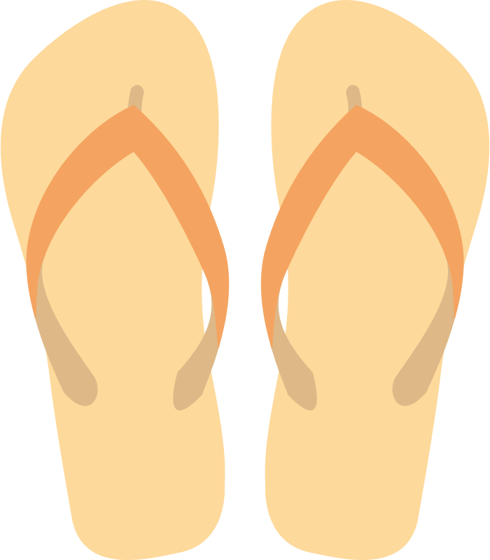 Tan and Orange Flipflops