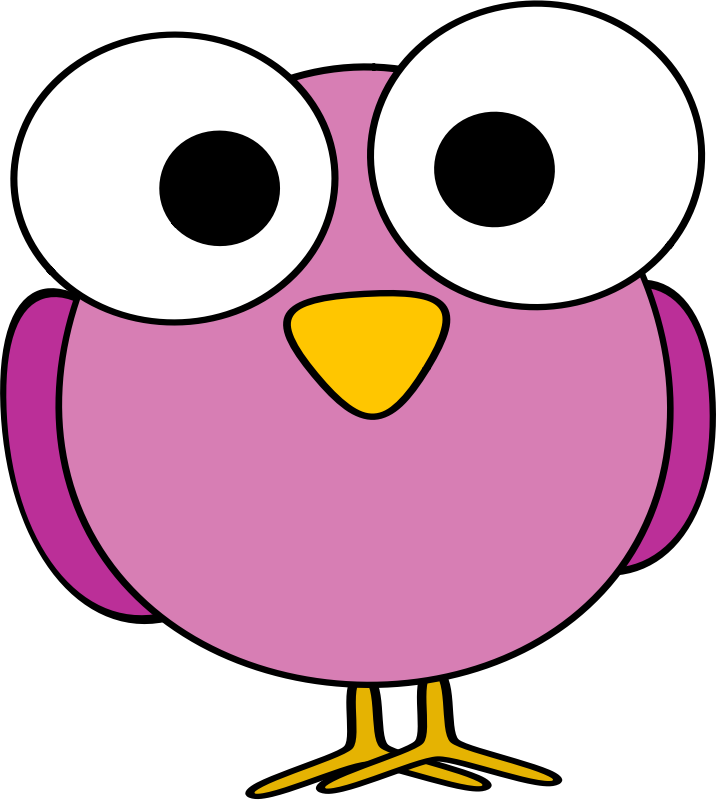 Pink googley-eye bird