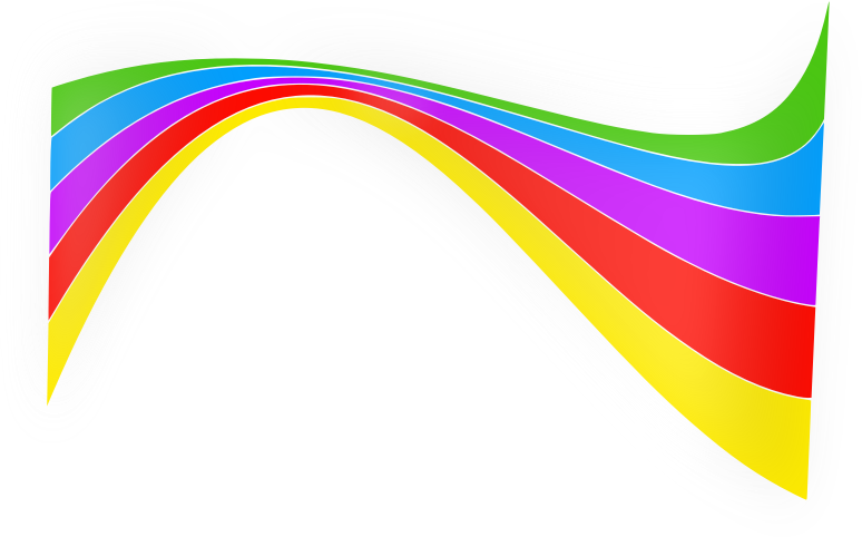 Shiny rainbow ribbon