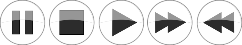 Glossy media player buttons