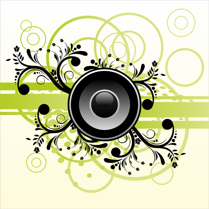 Speaker on abstract background