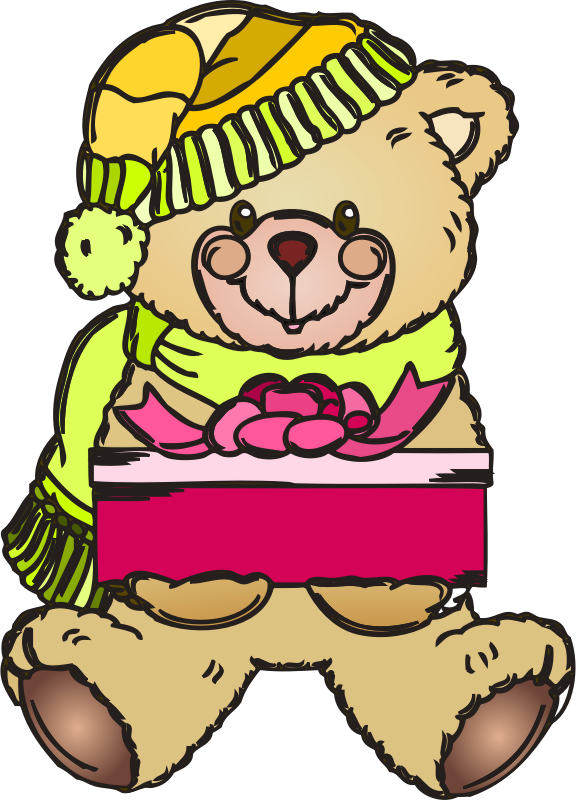 Coloring get well soon teddy bear card - Openclipart