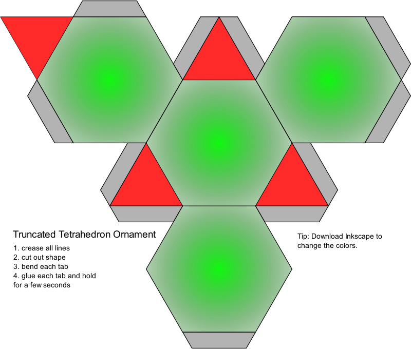 truncated tetrahedron ornament