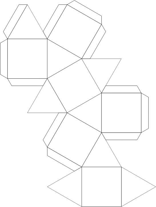 Cubocdehedron for Coloring (Ornament)