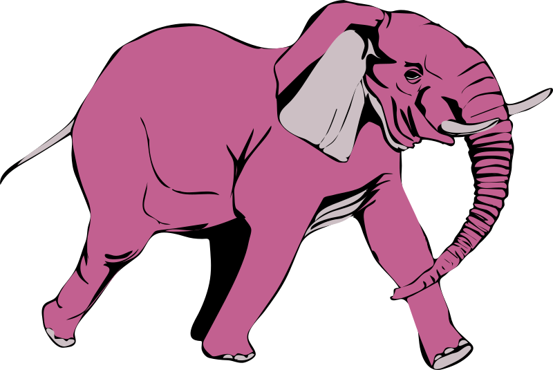 Pink elephant on the rampage