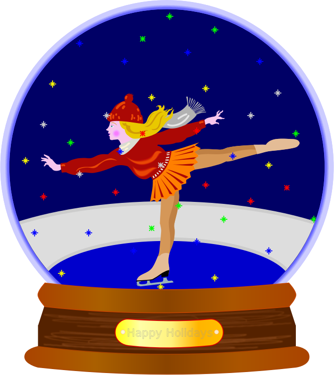 Animated Colored Snow Globe