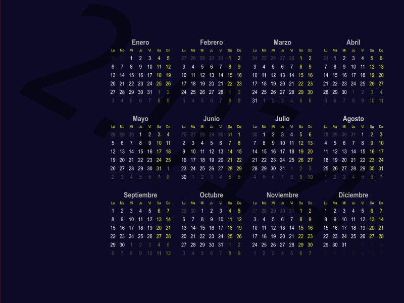 Fondo de escritorio (Calendario 2.014)