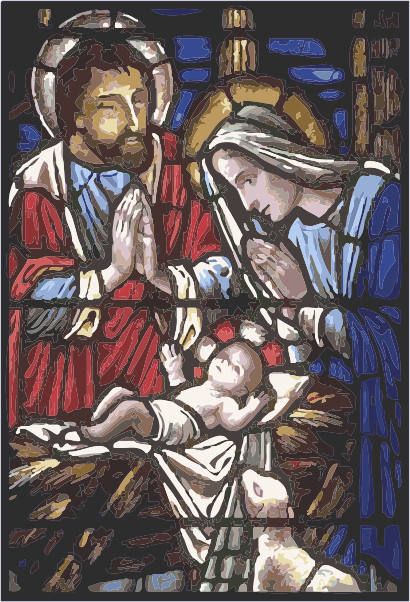 Holy Family in Stained Glass