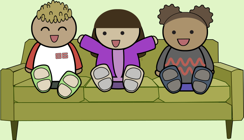 Kids on a sofa