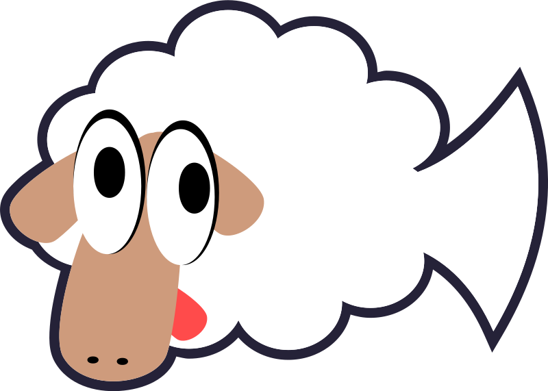 White Stupid & Cute Cartoon Fish Sheep