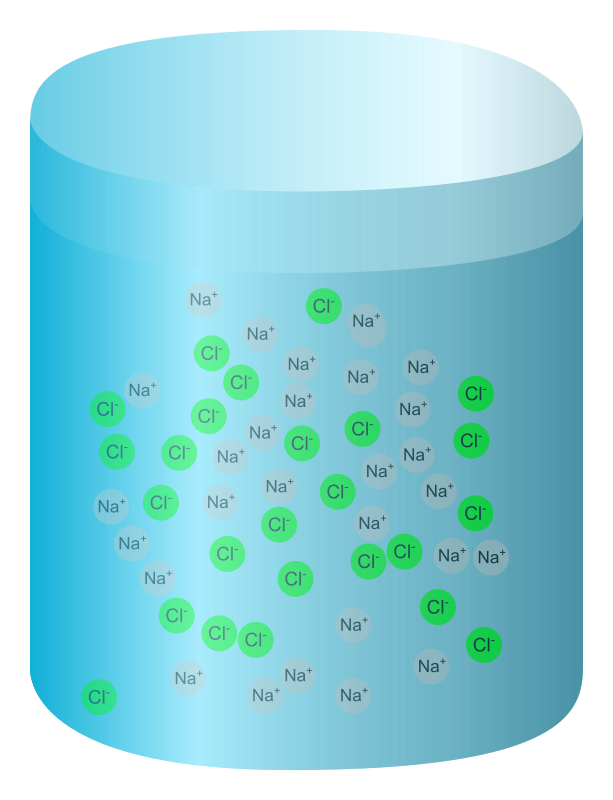 Salt water (ions displayed) Openclipart