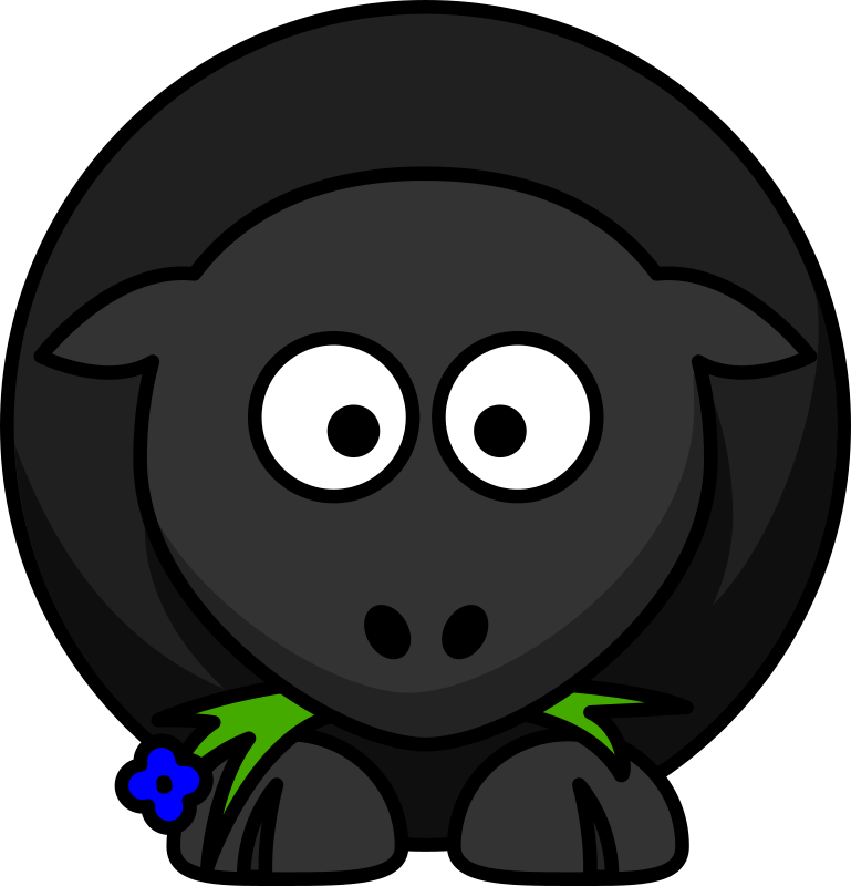 Cartoon Black Sheep