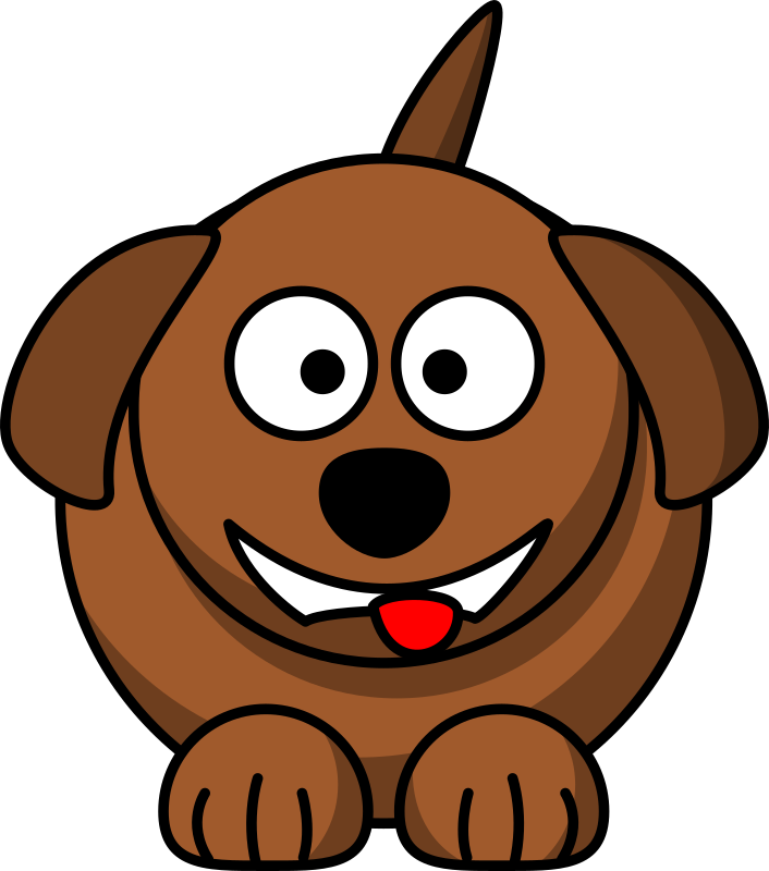 Cartoon dog laughing or smiling