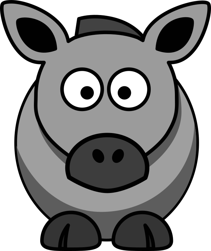 Cartoon Horse Grey